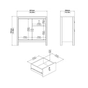 Barcelona Sideboard 2 Doors 1 Drawer – image 8