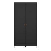 Barcelona Wardrobe with 2 Doors in Jackson – Matt Black – image 2