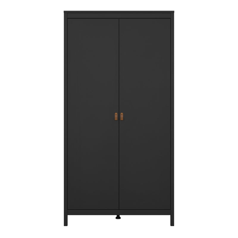 Barcelona Wardrobe with 2 Doors in Jackson – Matt Black – image 2