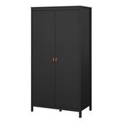 Barcelona Wardrobe with 2 Doors in Jackson – Matt Black – image 3