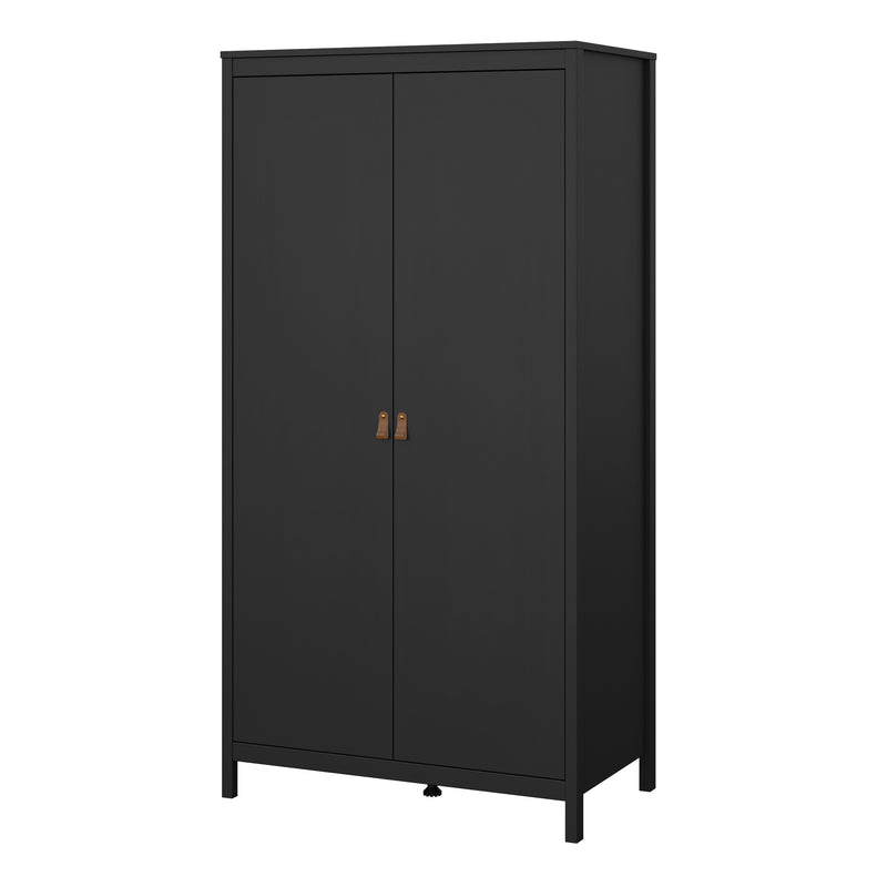 Barcelona Wardrobe with 2 Doors in Jackson – Matt Black – image 3