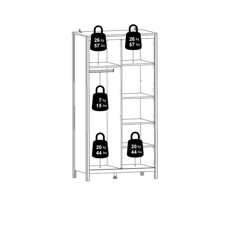 Barcelona Wardrobe with 2 Doors in Jackson – Hickory Oak – image 11
