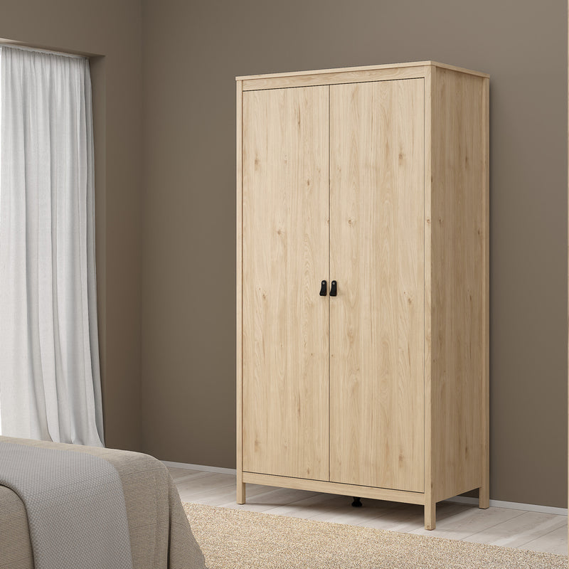 Barcelona Wardrobe with 2 Doors in Jackson – Hickory Oak – image 6