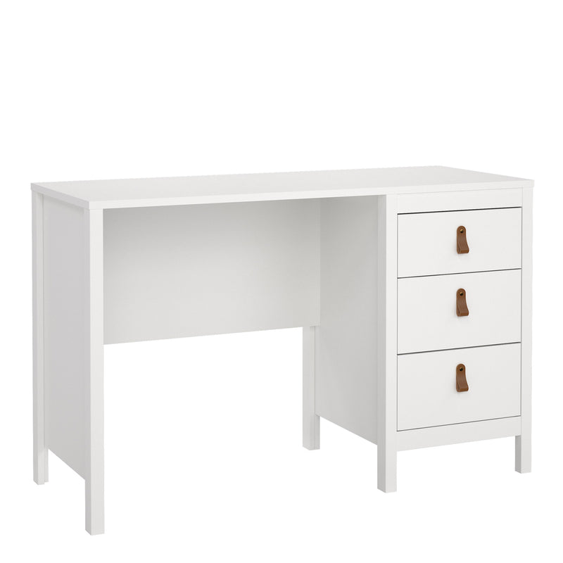 Barcelona Desk 3 Drawers in Jackson – White – image 1