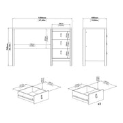 Barcelona Desk 3 Drawers in Jackson – White – image 10