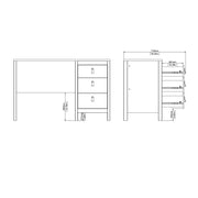 Barcelona Desk 3 Drawers in Jackson – White – image 11