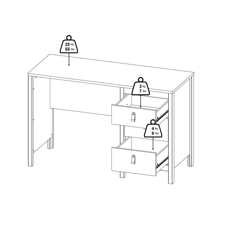Barcelona Desk 3 Drawers in Jackson – White – image 12