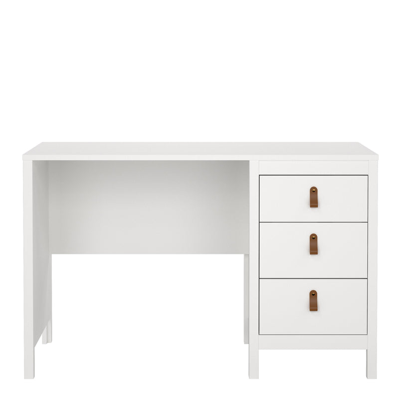 Barcelona Desk 3 Drawers in Jackson – White – image 2