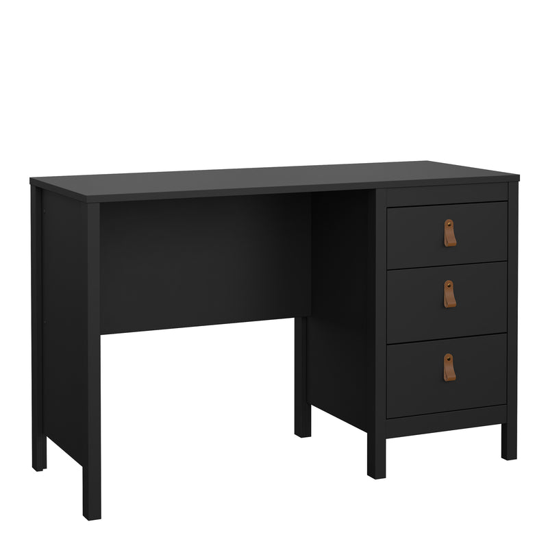 Barcelona Desk 3 Drawers in Jackson – Matt Black – image 1