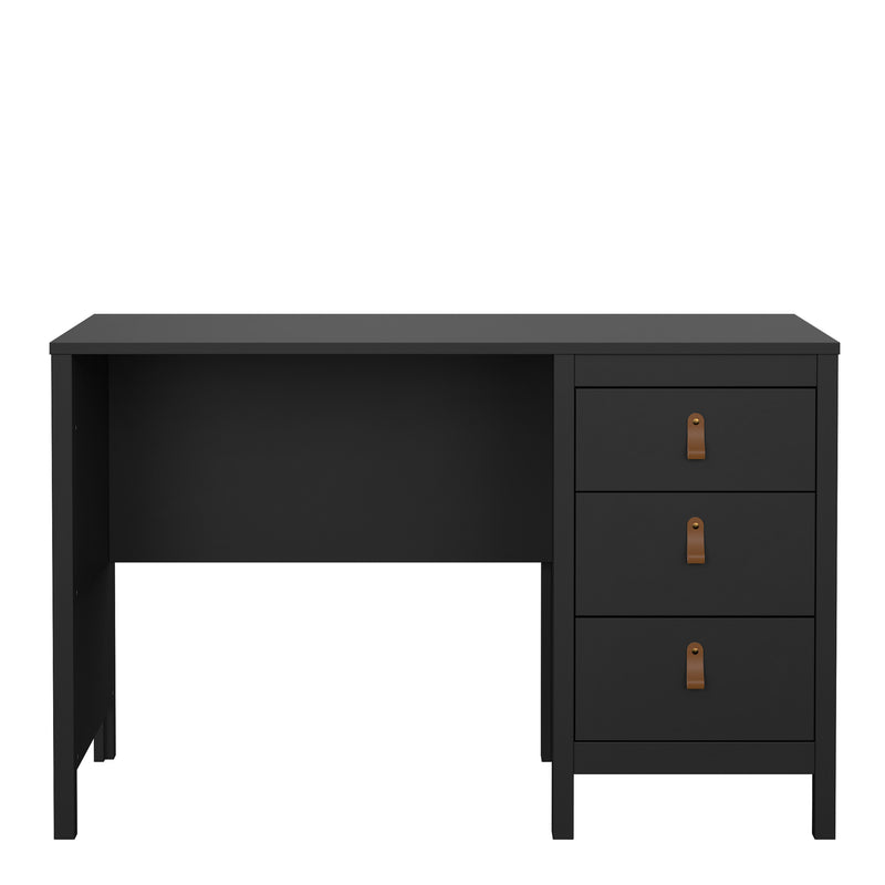 Barcelona Desk 3 Drawers in Jackson – Matt Black – image 2