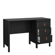 Barcelona Desk 3 Drawers in Jackson – Matt Black – image 5