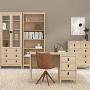 Barcelona Desk 3 Drawers in Jackson – Hickory Oak – image 6
