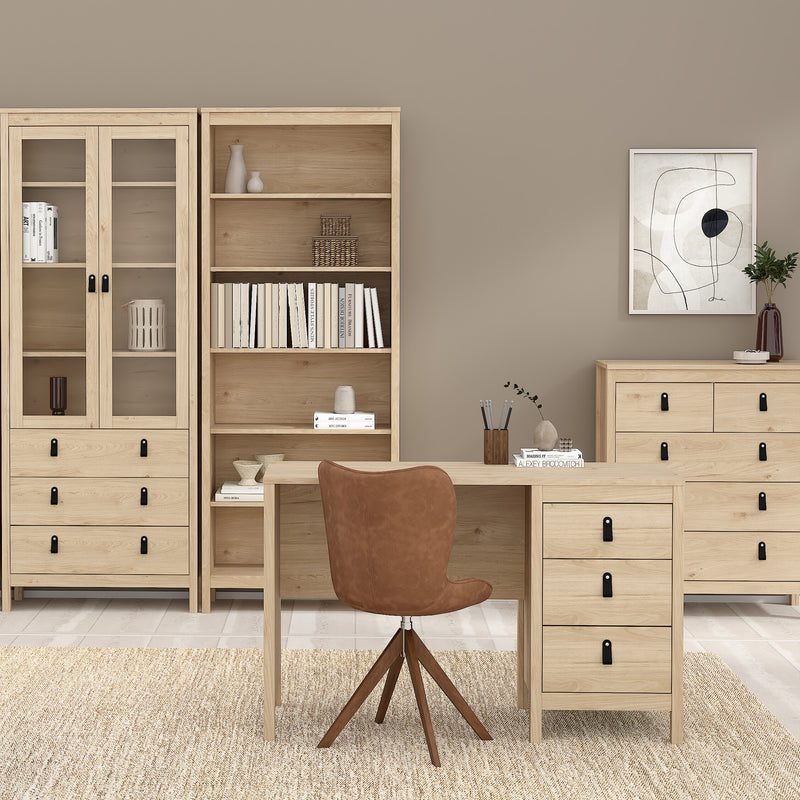 Barcelona Desk 3 Drawers in Jackson – Hickory Oak – image 6