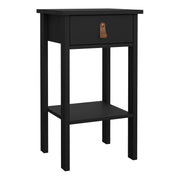 Barcelona Bedside Table with 1 Drawer – Matt Black – image 1