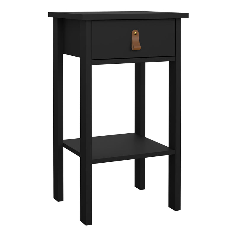 Barcelona Bedside Table with 1 Drawer – Matt Black – image 1