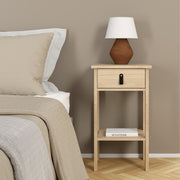 Barcelona Bedside Table with 1 Drawer – Hickory Oak – image 7