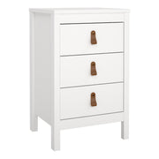 Barcelona Bedside Table 3 Drawers – White – image 1