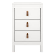 Barcelona Bedside Table 3 Drawers – White – image 2