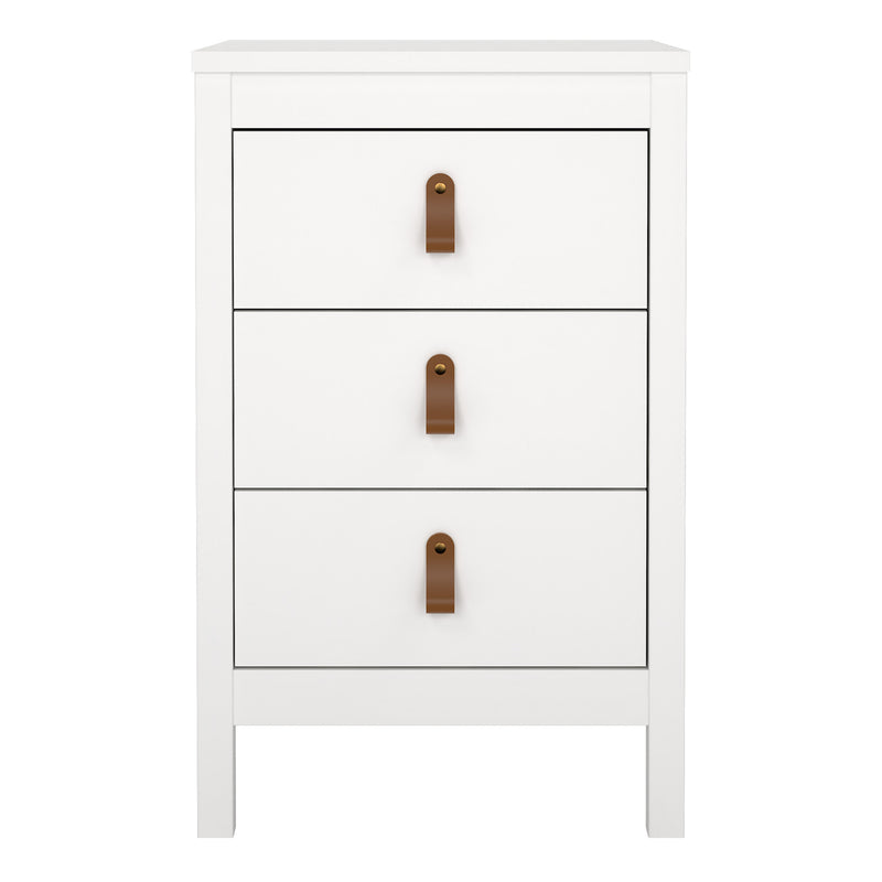 Barcelona Bedside Table 3 Drawers – White – image 2