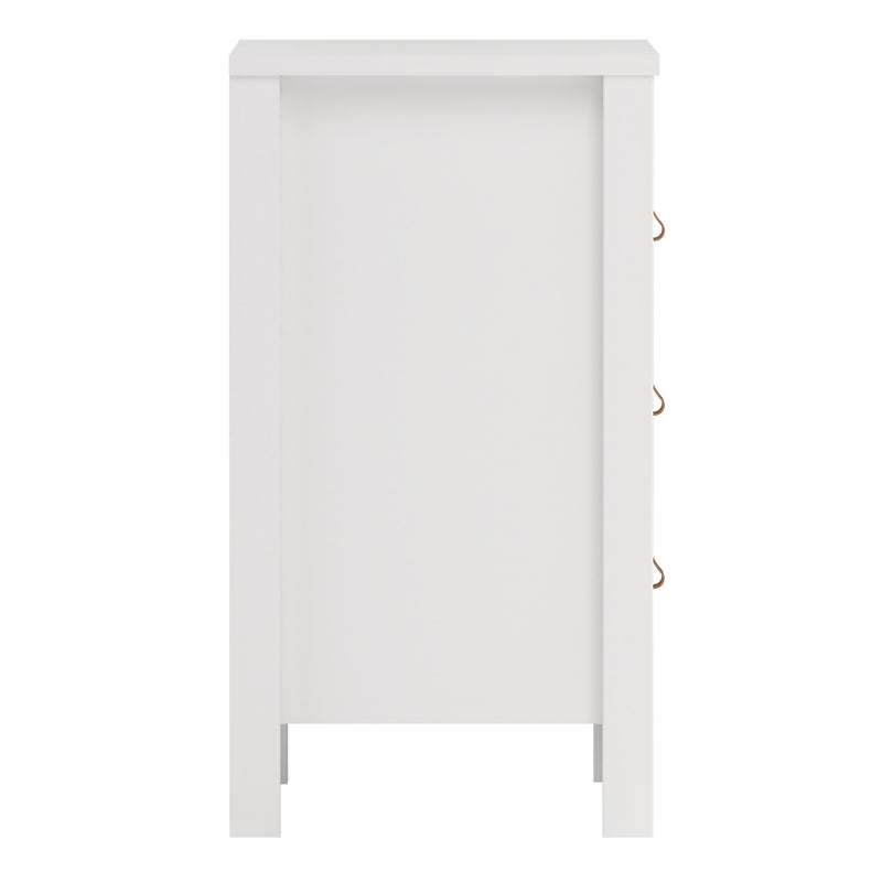 Barcelona Bedside Table 3 Drawers – White – image 4