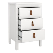Barcelona Bedside Table 3 Drawers – White – image 6