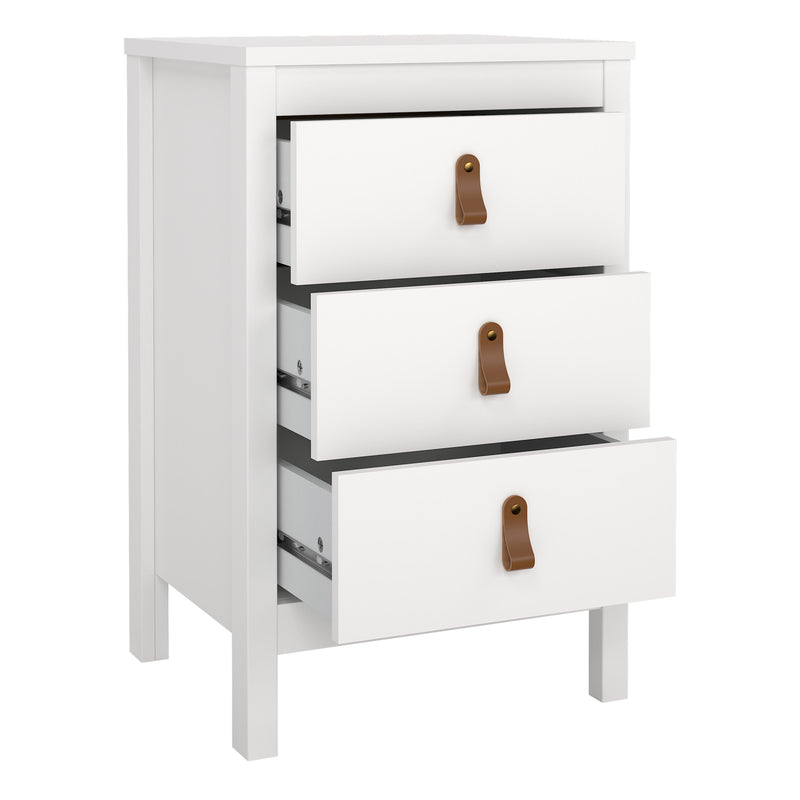 Barcelona Bedside Table 3 Drawers – White – image 6