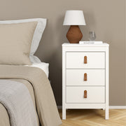 Barcelona Bedside Table 3 Drawers – White – image 7