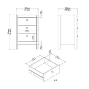 Barcelona Bedside Table 3 Drawers – Matt Black – image 10