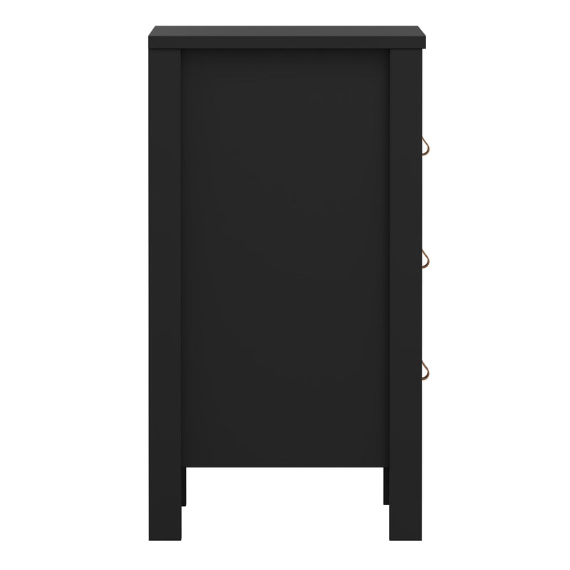 Barcelona Bedside Table 3 Drawers – Matt Black – image 4