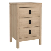 Barcelona Bedside Table 3 Drawers – Hickory Oak – image 1