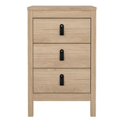 Barcelona Bedside Table 3 Drawers – Hickory Oak – image 2