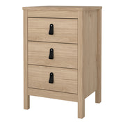 Barcelona Bedside Table 3 Drawers – Hickory Oak – image 3
