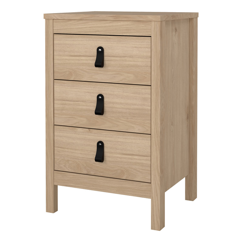 Barcelona Bedside Table 3 Drawers – Hickory Oak – image 3