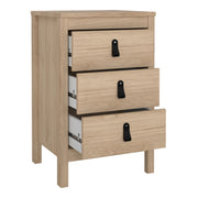 Barcelona Bedside Table 3 Drawers – Hickory Oak – image 6