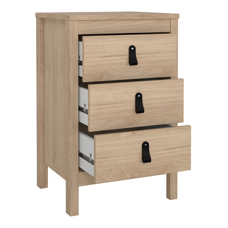 Barcelona Bedside Table 3 Drawers – Hickory Oak – image 6