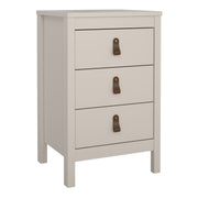 Barcelona Bedside Table 3 Drawers – Cashmere – image 1