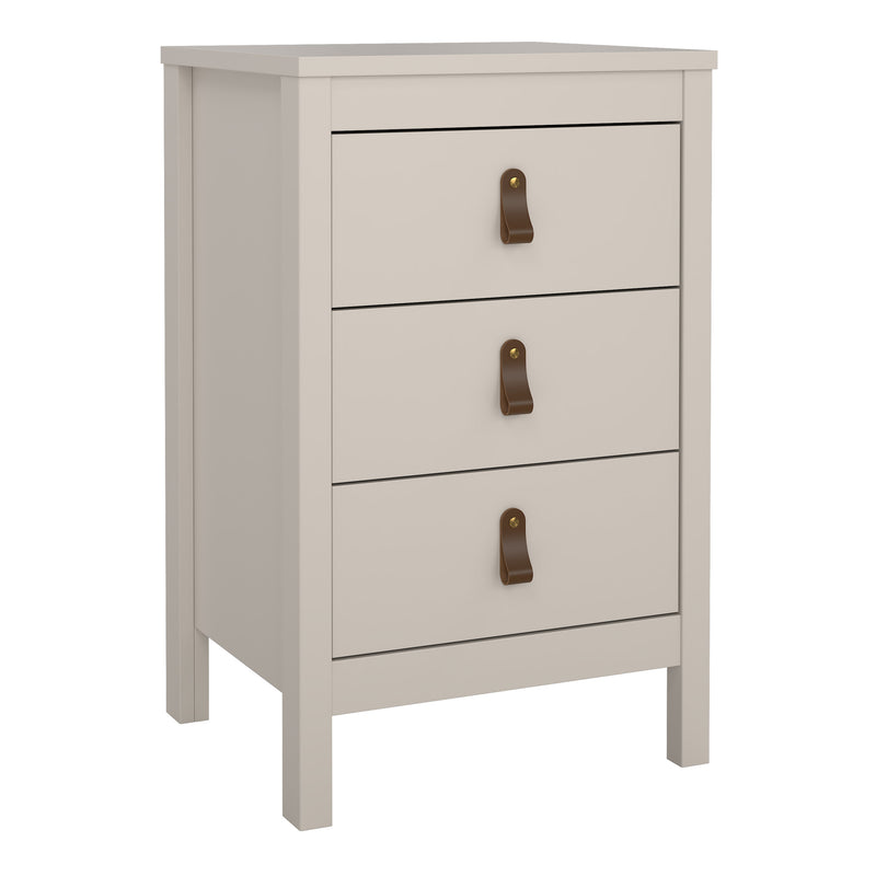 Barcelona Bedside Table 3 Drawers – Cashmere – image 1