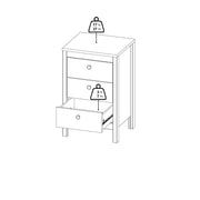 Barcelona Bedside Table 3 Drawers – Cashmere – image 13