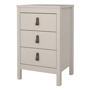 Barcelona Bedside Table 3 Drawers – Cashmere – image 4