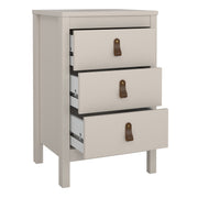 Barcelona Bedside Table 3 Drawers – Cashmere – image 6