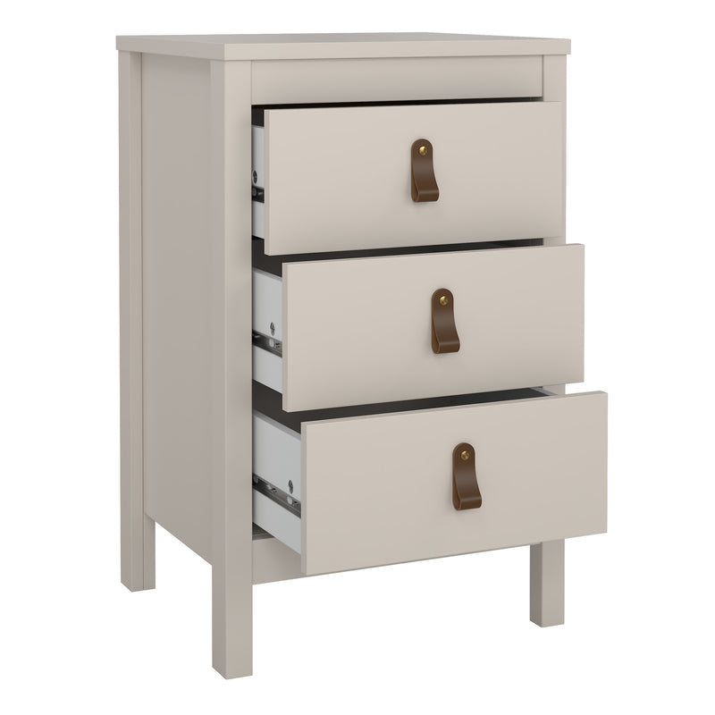 Barcelona Bedside Table 3 Drawers – Cashmere – image 6