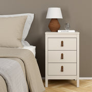 Barcelona Bedside Table 3 Drawers – Cashmere – image 7