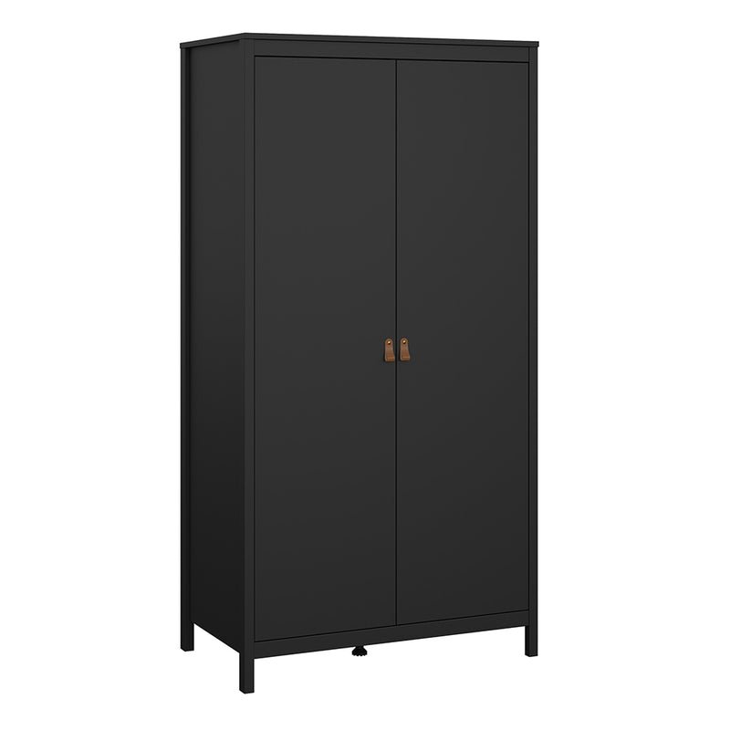 Barcelona Package - Bedside Table 2 Drawers + Chest 5 Drawers + 2 Door Wardrobe in Jackson – Matt Black – image 10
