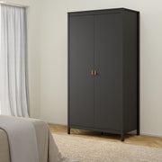 Barcelona Package - Bedside Table 2 Drawers + Chest 5 Drawers + 2 Door Wardrobe in Jackson – Matt Black – image 12