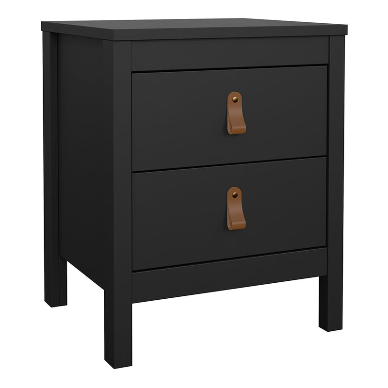 Barcelona Package - Bedside Table 2 Drawers + Chest 5 Drawers + 2 Door Wardrobe in Jackson – Matt Black – image 2