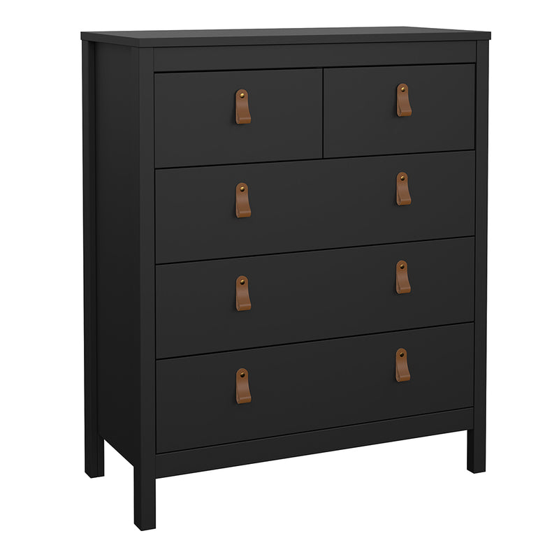 Barcelona Package - Bedside Table 2 Drawers + Chest 5 Drawers + 2 Door Wardrobe in Jackson – Matt Black – image 6