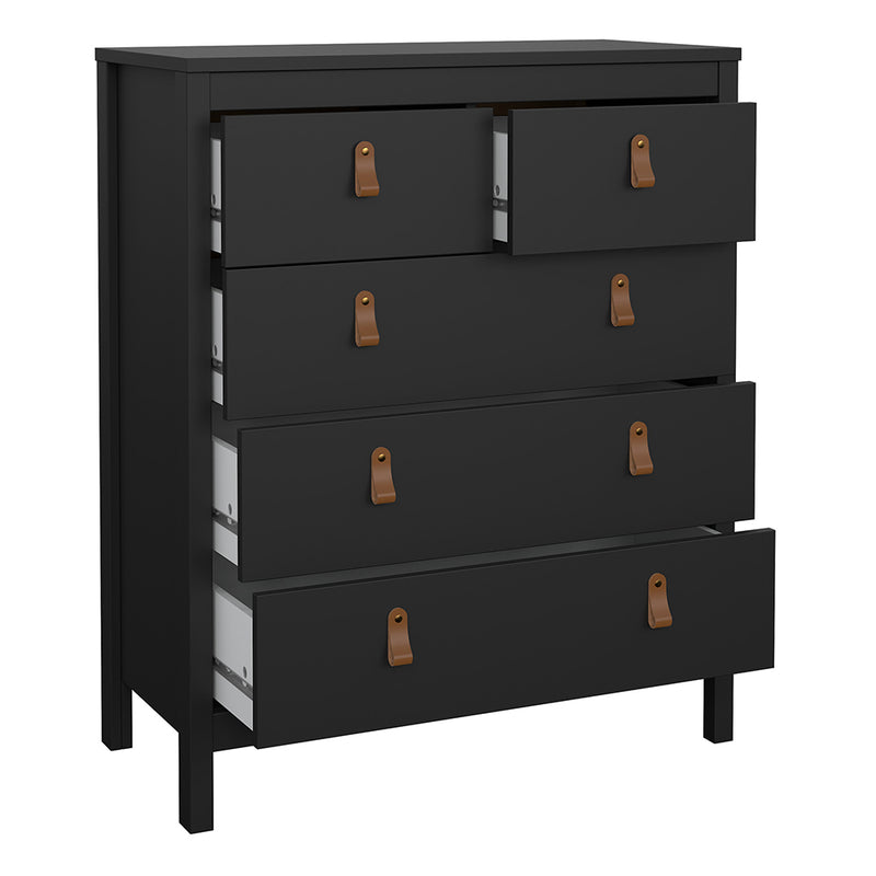 Barcelona Package - Bedside Table 2 Drawers + Chest 5 Drawers + 2 Door Wardrobe in Jackson – Matt Black – image 7