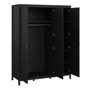 Barcelona Package - Bedside Table 2 Drawers + Chest 5 Drawers + 3 Door Wardrobe in Jackson – Matt Black – image 11
