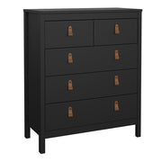 Barcelona Package - Bedside Table 2 Drawers + Chest 5 Drawers + 3 Door Wardrobe in Jackson – Matt Black – image 6