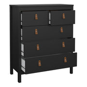 Barcelona Package - Bedside Table 2 Drawers + Chest 5 Drawers + 3 Door Wardrobe in Jackson – Matt Black – image 7